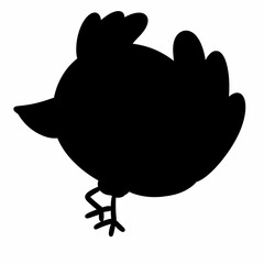 Sticker - black silhouette of a bird on a white background