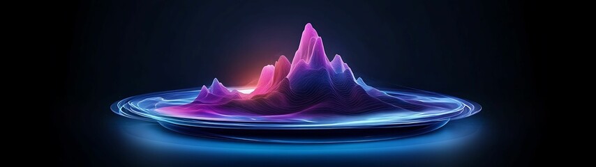 Wall Mural - Enchanted Watercolor Dreamland - Surreal Fantasy Landscape with Glowing Effects in Isometric View