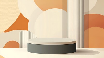 Sticker - Abstract Geometric Background with Podium for Product Display