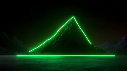 Wall Mural - Green Neon Mountain Landscape