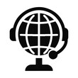 © sumonbrandbd - Communication global headset black silhouette icon design