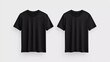 © Harjo - Two black t shirts mockup, blank shirts template on white background with clipping path. Front view. Good design for print and mockup for advertising