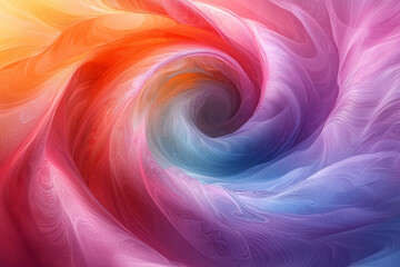 Wall Mural - A digital rendering of swirling, iridescent colors creating a mesmerizing effect. Concept of digital artistry and color manipulation.