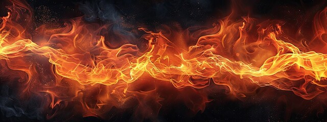 Wall Mural - Abstract Fiery Flames with Smoke and Sparks