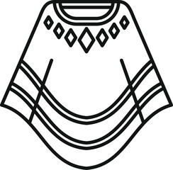 Sticker - This icon of a traditional mexican poncho represents cultural fashion and textile heritage