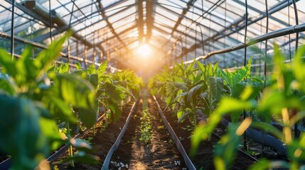 Wall Mural - Greenhouse Sunset