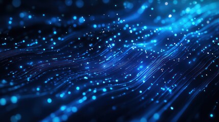 Wall Mural - spectacular view of a futuristic digital network with vibrant blue hues and dynamic white sparks,