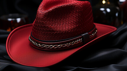 beautiful red hat photo for mockup generative ai