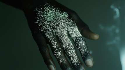 Wall Mural - Closeup of Hand with Sparkling Lights