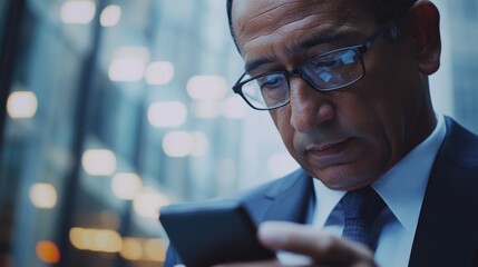 Poster - Businessman in a suit using a phone