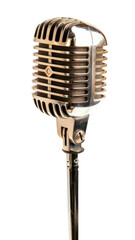 Poster - Silver microphone white background