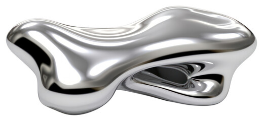 Sticker - PNG  Abstract shiny metallic sculpture