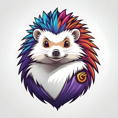 Poster - Cool Hedgehog with Rainbow Spikes