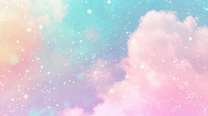 Wall Mural - Abstract Pastel Pink Blue Sky with Sparkling Glitter Background