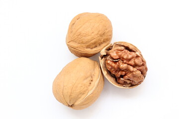 Walnut nut isolate on white 