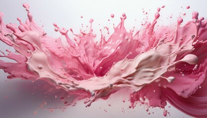 Sticker - A dynamic splash of various pink tones, with concentrated color in the center and a soft dis