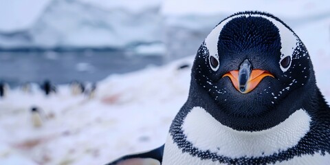 Sticker - penguin in snow