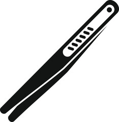 Sticker - Simple icon of tweezers with serrated arms for precision holding of small objects