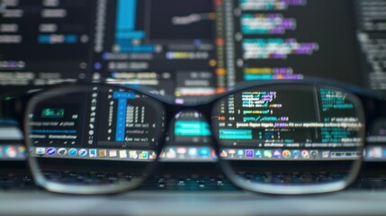 Code Through Glasses: A Computer Screen Viewed Through Eyeglasses