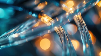 Poster - Abstract Network Cable with Bokeh Lights