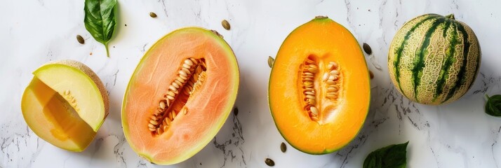 Poster - Refreshing Organic Cantaloupe and Watermelon for Summer Enjoyment