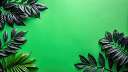 Background with black leaves with green, black, leaves, green, dark, foliage, nature, contrast, texture, botanical, abstract