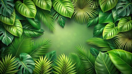 Lush tropical green leaves background, tropical, green, leaves, foliage, nature, vibrant, lush, botanical