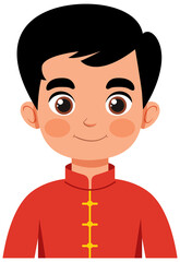 Wall Mural - Illustration of a boy in traditional Chinese clothing