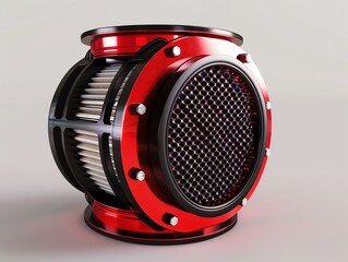 A 3D render of a highperformance ATV air filter