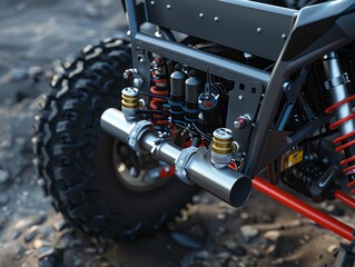 A 3D render of a UTV fuel return line