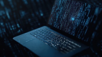 Closeup of a Laptop with Code on the Screen
