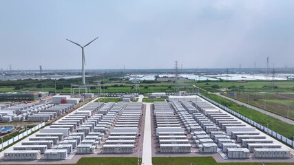 view of energy storage cabinet in wind power station