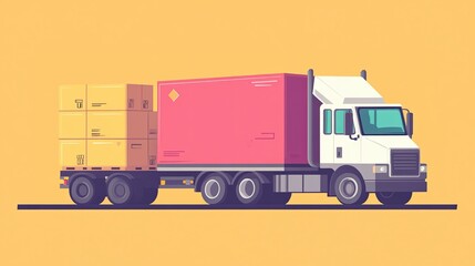 Same-day shipping flat design side view logistics cartoon drawing Split-complementary color scheme