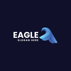 Wall Mural - Vector Logo Illustration Eagle Gradient Colorful Style