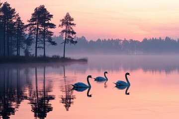 Canvas Print - sunset on the lake