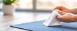 © StockPick - Gentle Surface Cleaning with White Cloth on a Yoga Mat