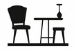 © Trendy CraftSVG  - Chair and table silhouette, black table and chair icon vector