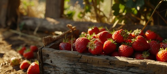 Wall Mural - basket with strawberries