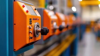 Factory with an array of machines dedicated to microprocessor fabrication and testing