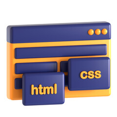 web development 3d icon illustration