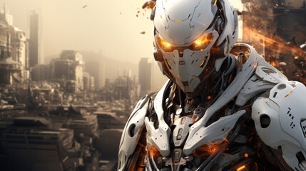 Creative futuristic robot desktop wallpaper