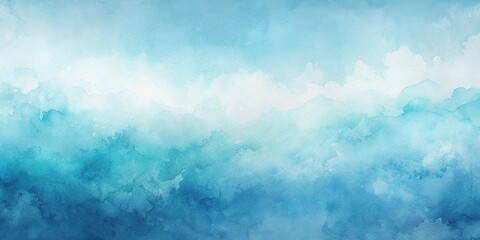 Wall Mural - abstract art background light blue and white colors watercolor painting on canvas with soft sky gradient eye level