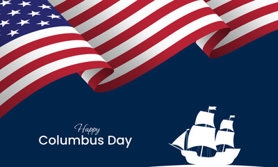 Wall Mural - Happy Columbus Day. Columbus Day celebration background design. Vector illustration