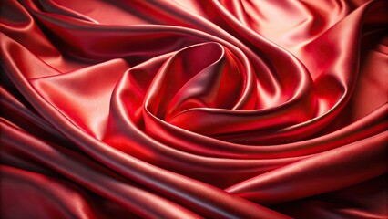 Wall Mural - Abstract background of curved shiny silk sheet in rich red color