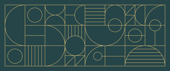 Wall Mural - luxury geometric gold line art background vector.