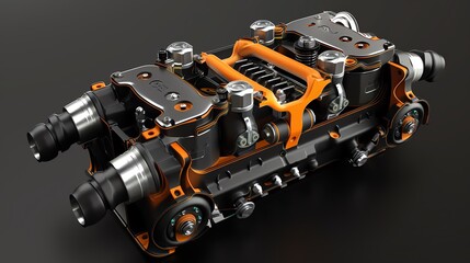 A detailed 3D render of an ATV intake manifold flow sensor