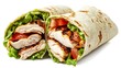 © abangaboy - Delicious Chicken Wrap with Lettuce and Tomato  Isolated on White Background