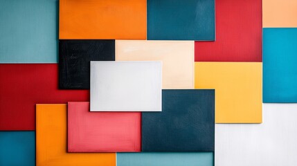 Color Block Abstract Background: A vibrant and modern abstract background featuring a bold and colorful composition of rectangular blocks in various hues, creating a dynamic and eye-catching design. 