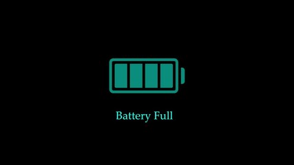 futuristic charging battery symbol blinking and recharging