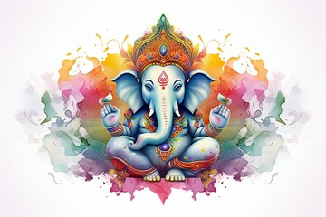 Free ganesha art in white background